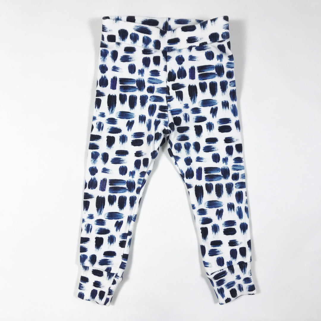 Monkind white sweatpants with blue brushstrokes 1-2Y