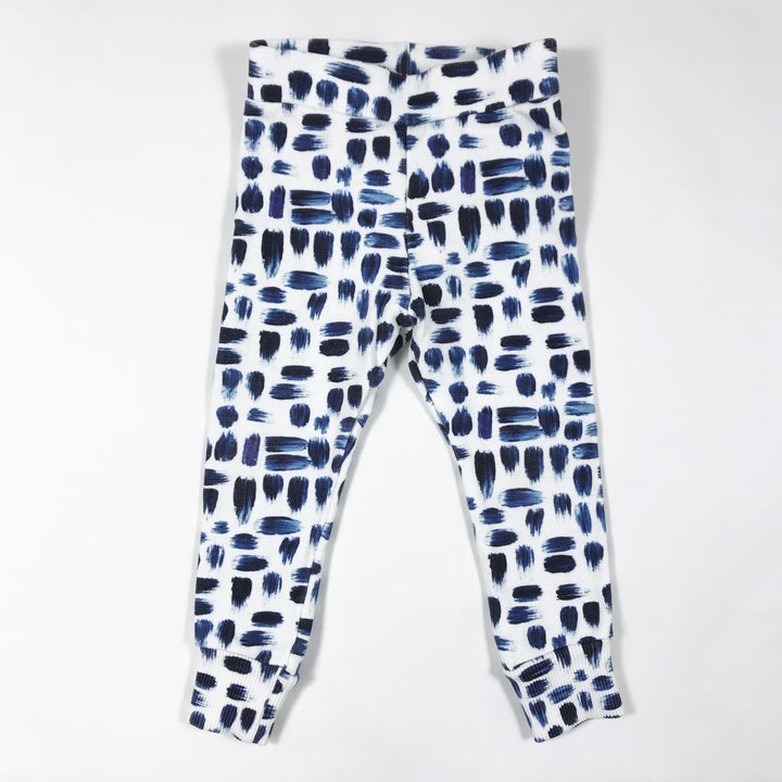 Monkind white sweatpants with blue brushstrokes 1-2Y