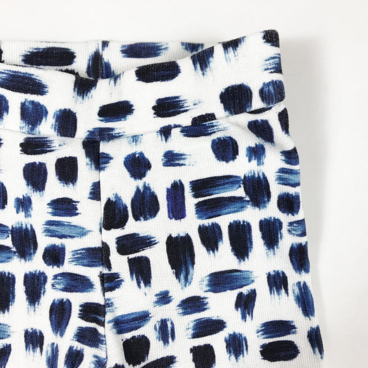 Monkind white sweatpants with blue brushstrokes 1-2Y