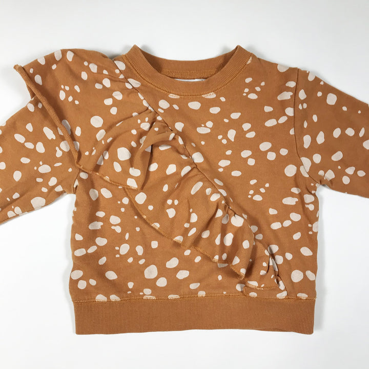 Minimarket orange sweatshirt with white spots 86-92
