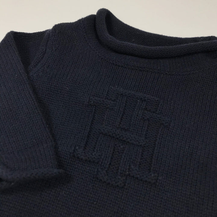 Tommy Hilfiger marineblauer Baumwoll-Strickpullover 6-9M