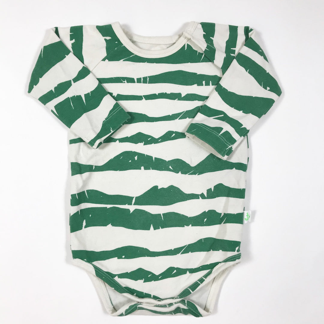 Noé & Zoë ecru/green long-sleeved body 3-6M