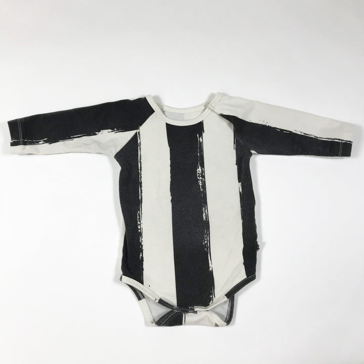 Noé & Zoë black/ecru bold stripe long-sleeved body 3-6M