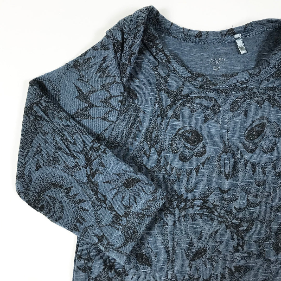 Soft Gallery petrol owl print long-sleeved bodysuit 3M
