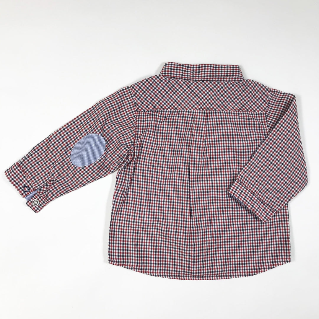 Petit Bateau red gingham shirt with elbow pads 12M/74