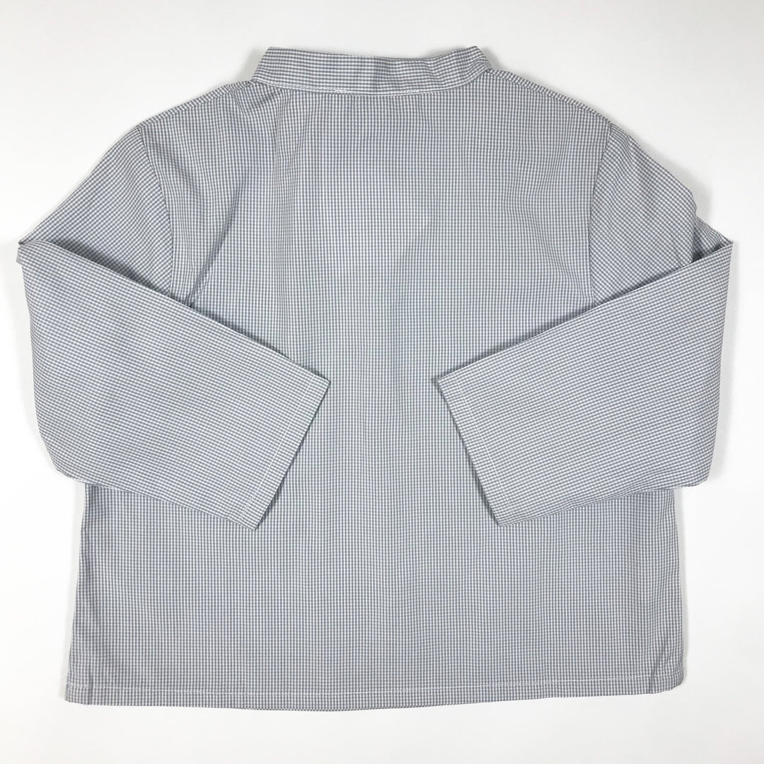 Marie Puce Paris soft grey gingham grandpa collar shirt 18M