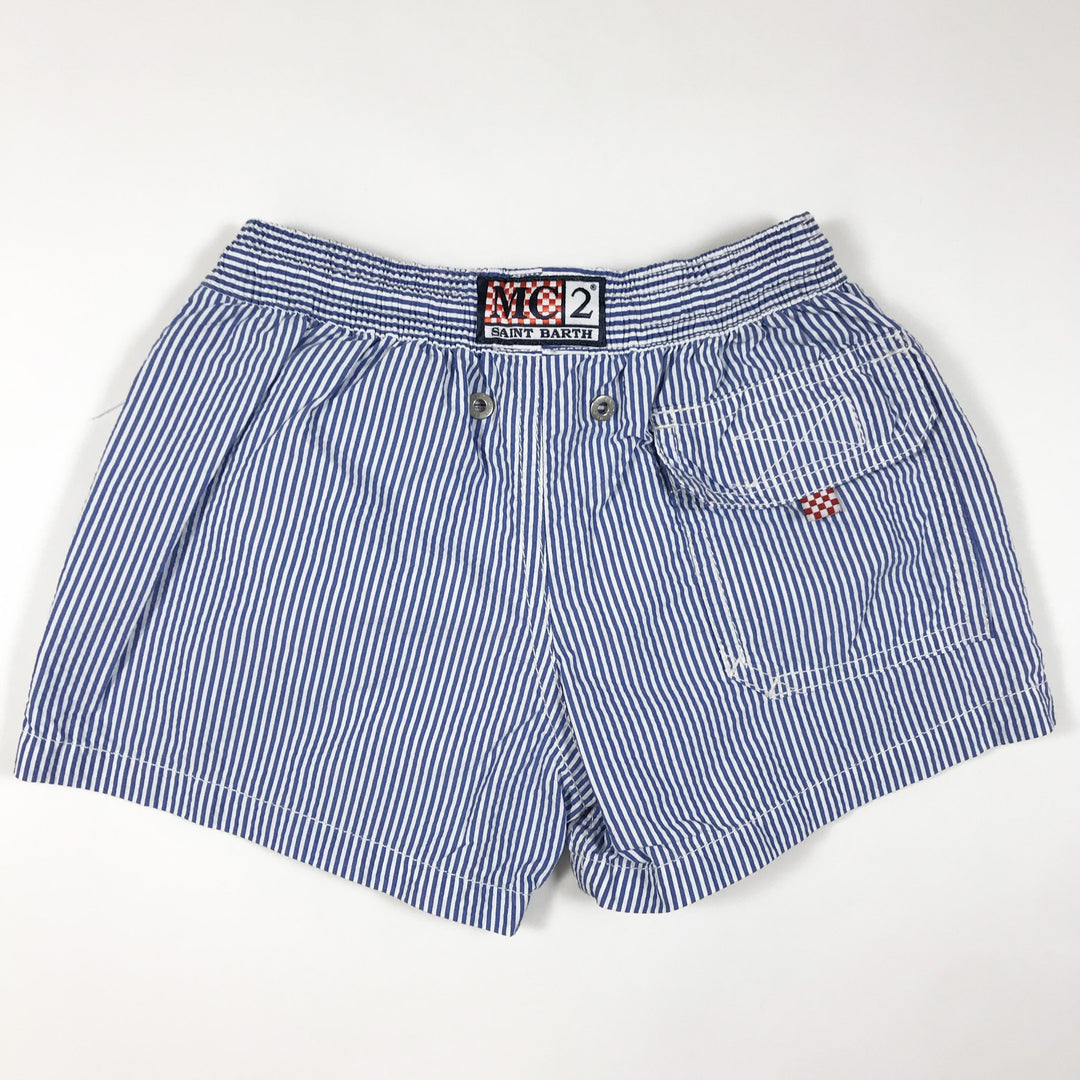 MC2 Saint Barth blue striped seersucker swimshorts 4Y