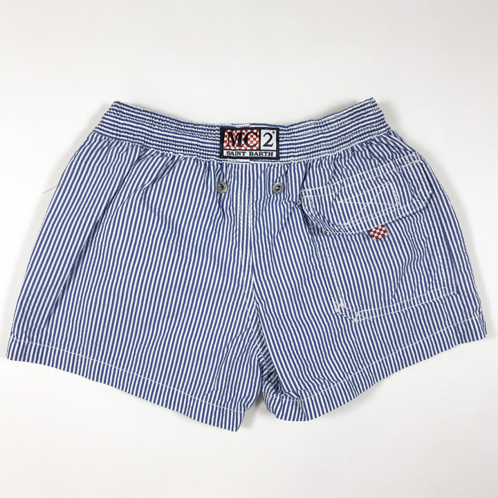 MC2 Saint Barth blue striped seersucker swimshorts 4Y