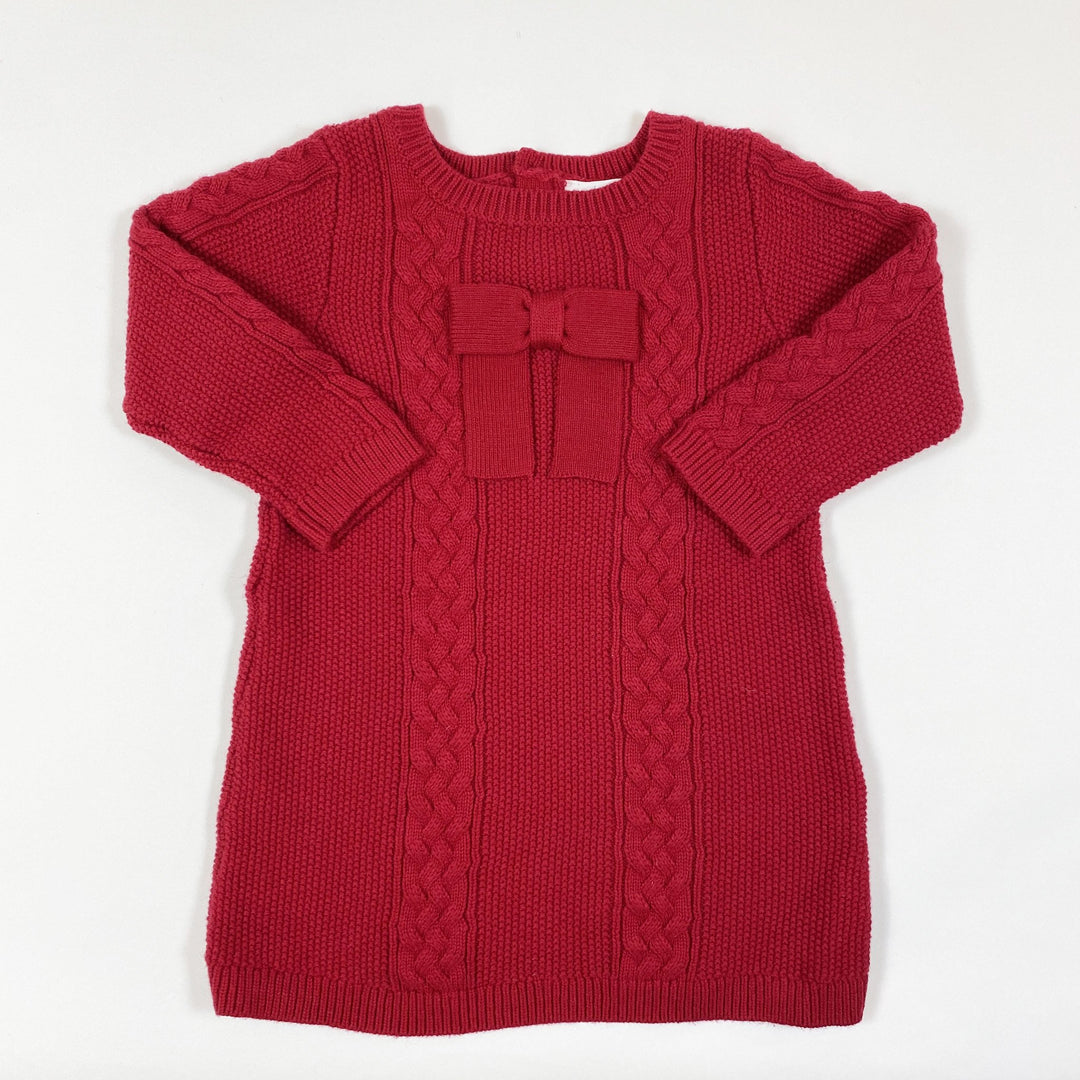 Jacadi red cashmere wool blend knit dress 18M/81