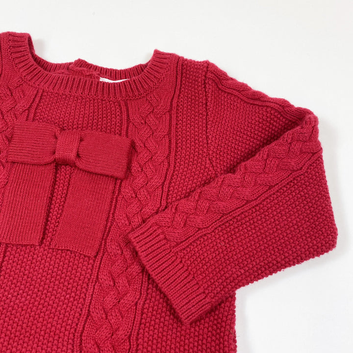 Jacadi red cashmere wool blend knit dress 18M/81