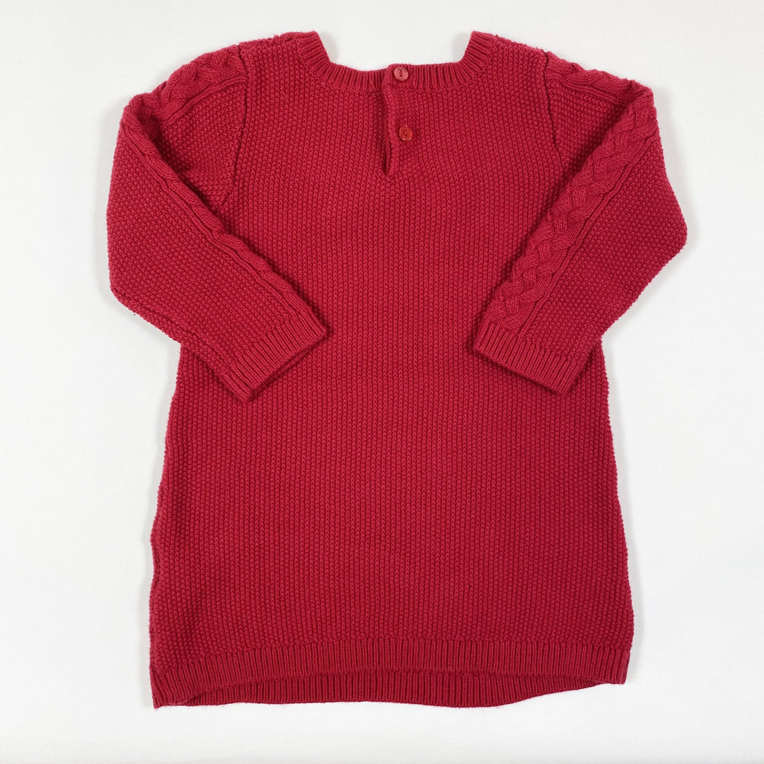 Jacadi red cashmere wool blend knit dress 18M/81
