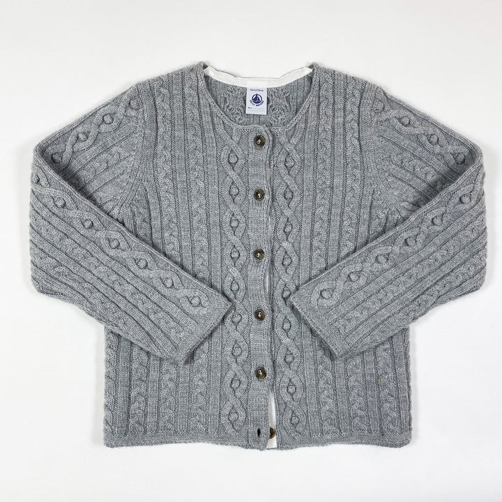 Petit Bateau grey cable knit cardigan 6A/116