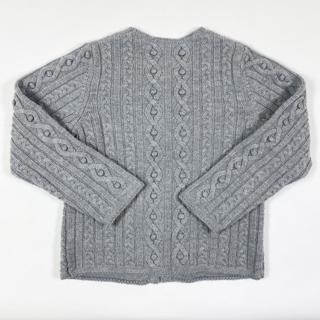 Petit Bateau grey cable knit cardigan 6A/116