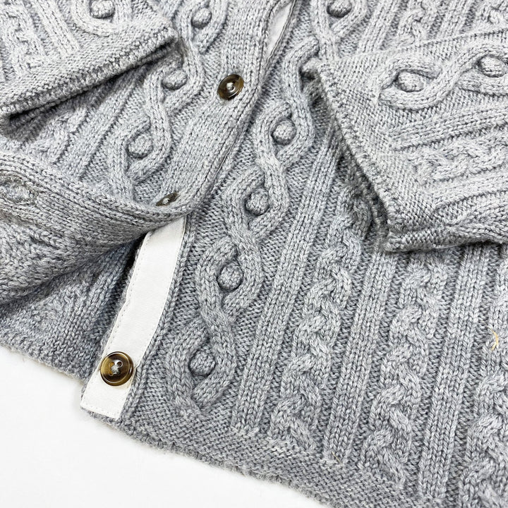 Petit Bateau grey cable knit cardigan 6A/116