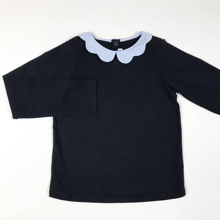 Jacadi navy long-sleeved t-shirt with scalloped collar 6A/116
