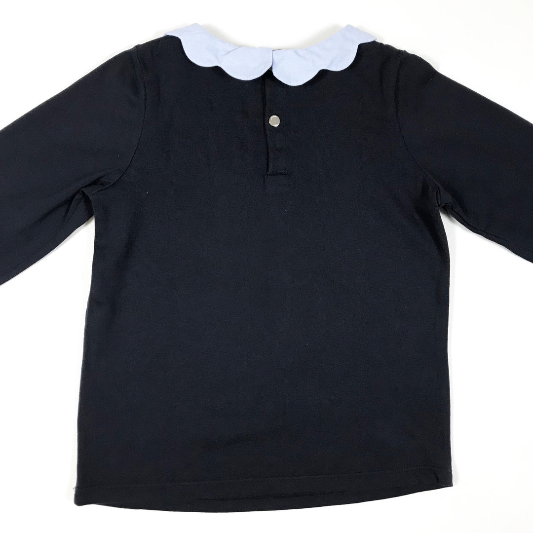 Jacadi navy long-sleeved t-shirt with scalloped collar 6A/116