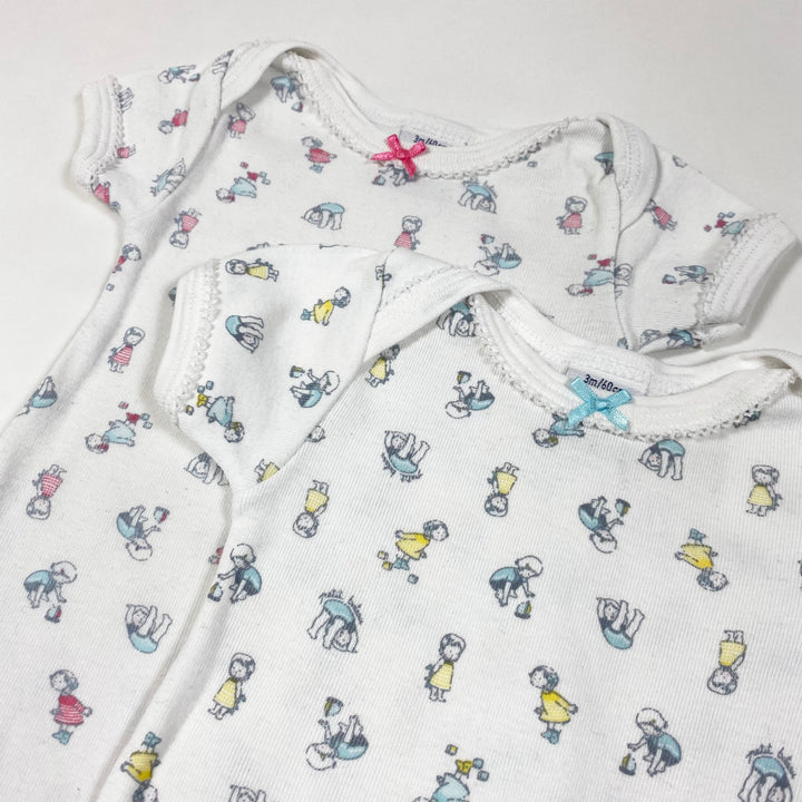 Petit Bateau play print short-sleeved bodys set of 2 3M/60cm 2