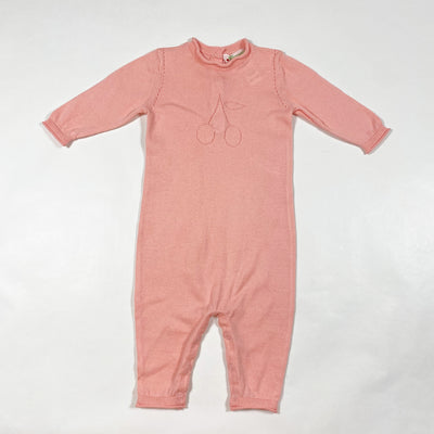 Bonpoint peach cherry pointelle onesie 1M 1