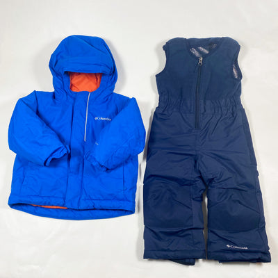 Columbia blue/navy warm ski set with jackets and pants 2T 1