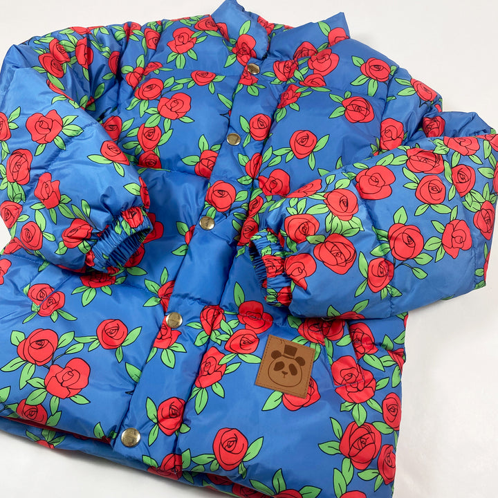 Mini Rodini blue roses puffer acket 116/122 2