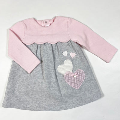 Mayoral light pink/grey lined jersey dress 12M/80 1