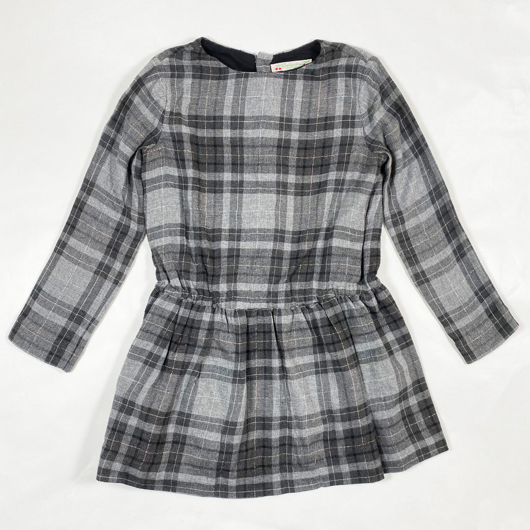 Bonpoint grey tartan check dress with metallic threads 6Y 1