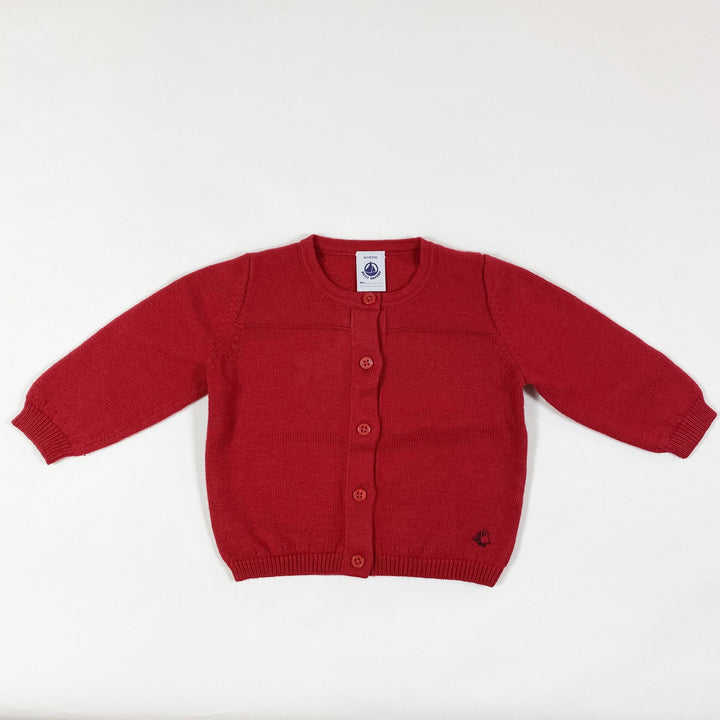 Petit Bateau red wool mix cardigan 6M/67
