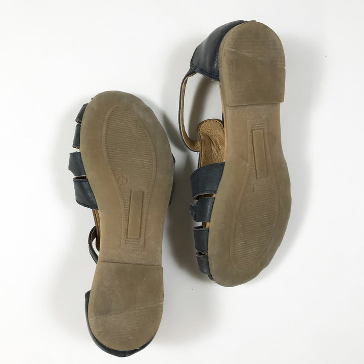 Froddo navy leather sandals with braid detail 29
