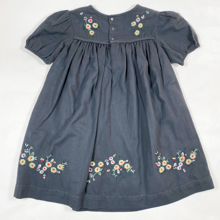 Bonpoint dark grey floral embroidered dress 6Y 3