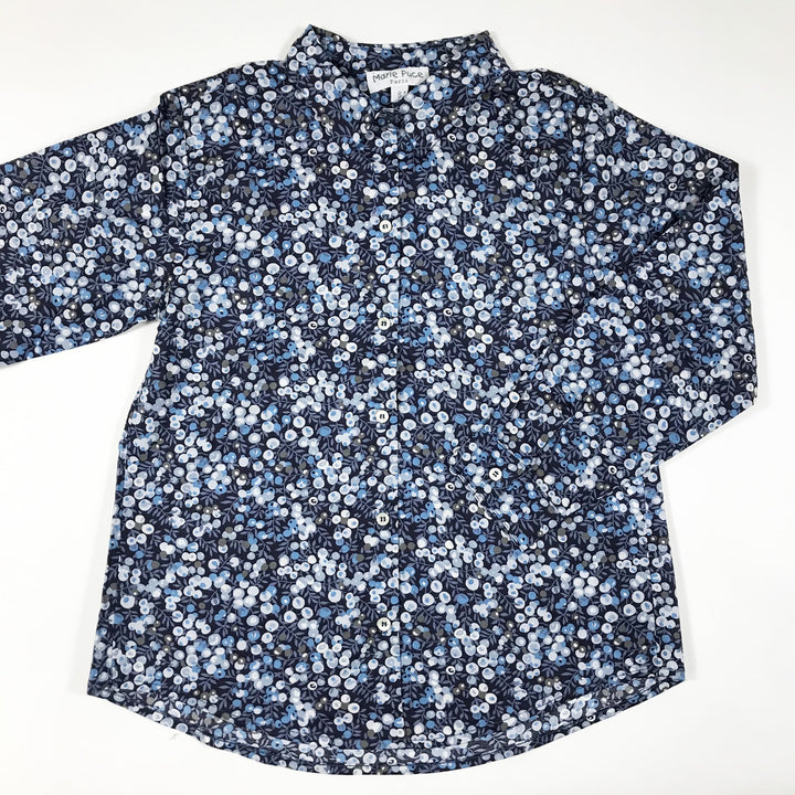 Marie Puce Paris long-sleeved blue berry pattern blouse 8Y