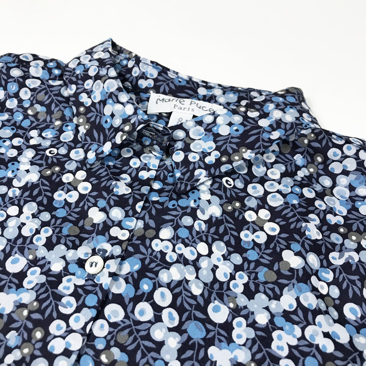 Marie Puce Paris long-sleeved blue berry pattern blouse 8Y