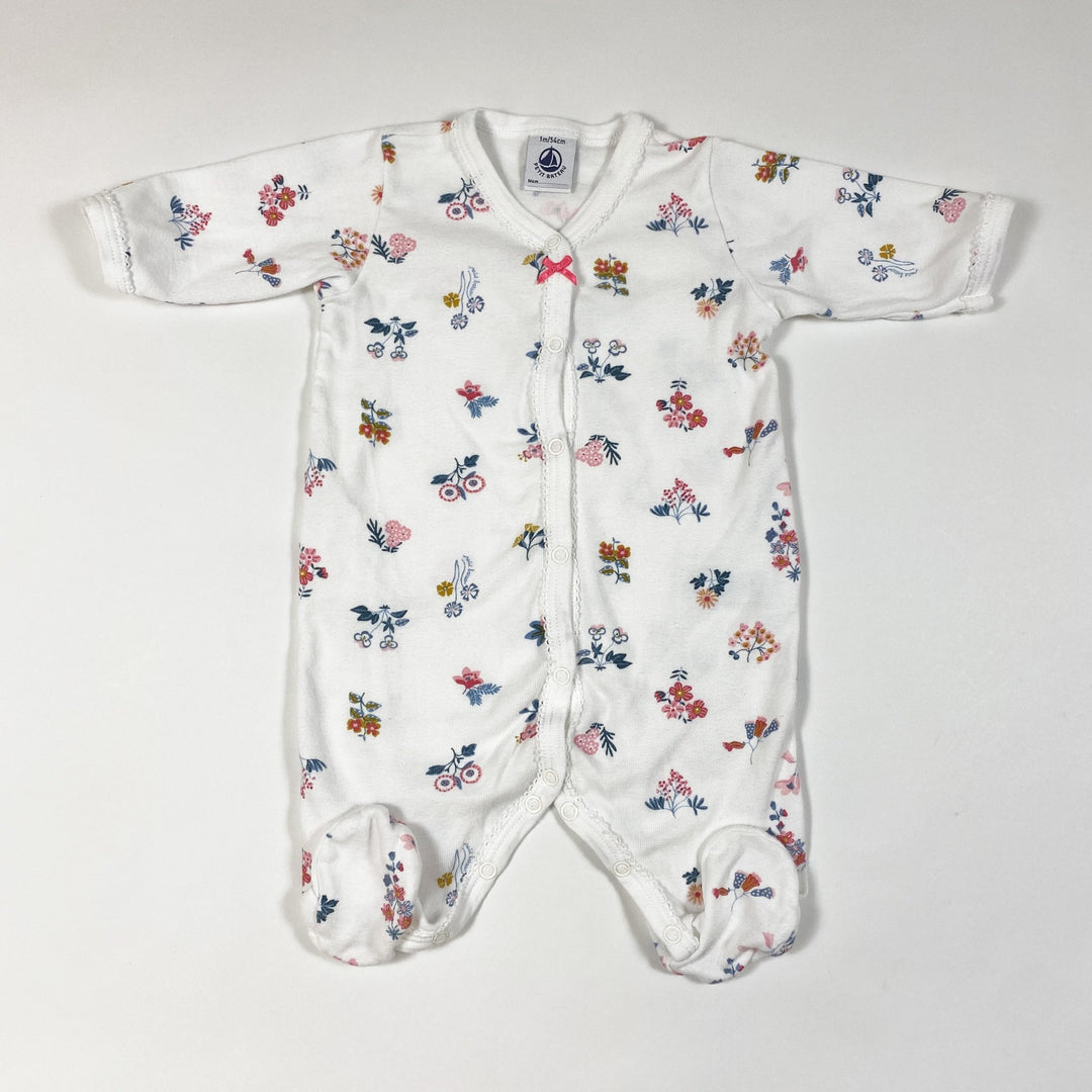 Petit Bateau white floral print long-sleeved pyjamas 1M/54