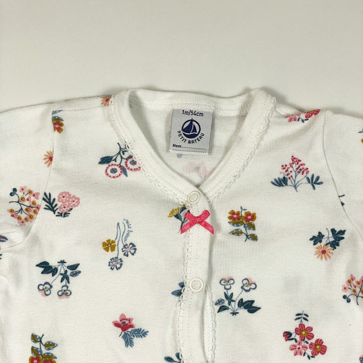 Petit Bateau white floral print long-sleeved pyjamas 1M/54