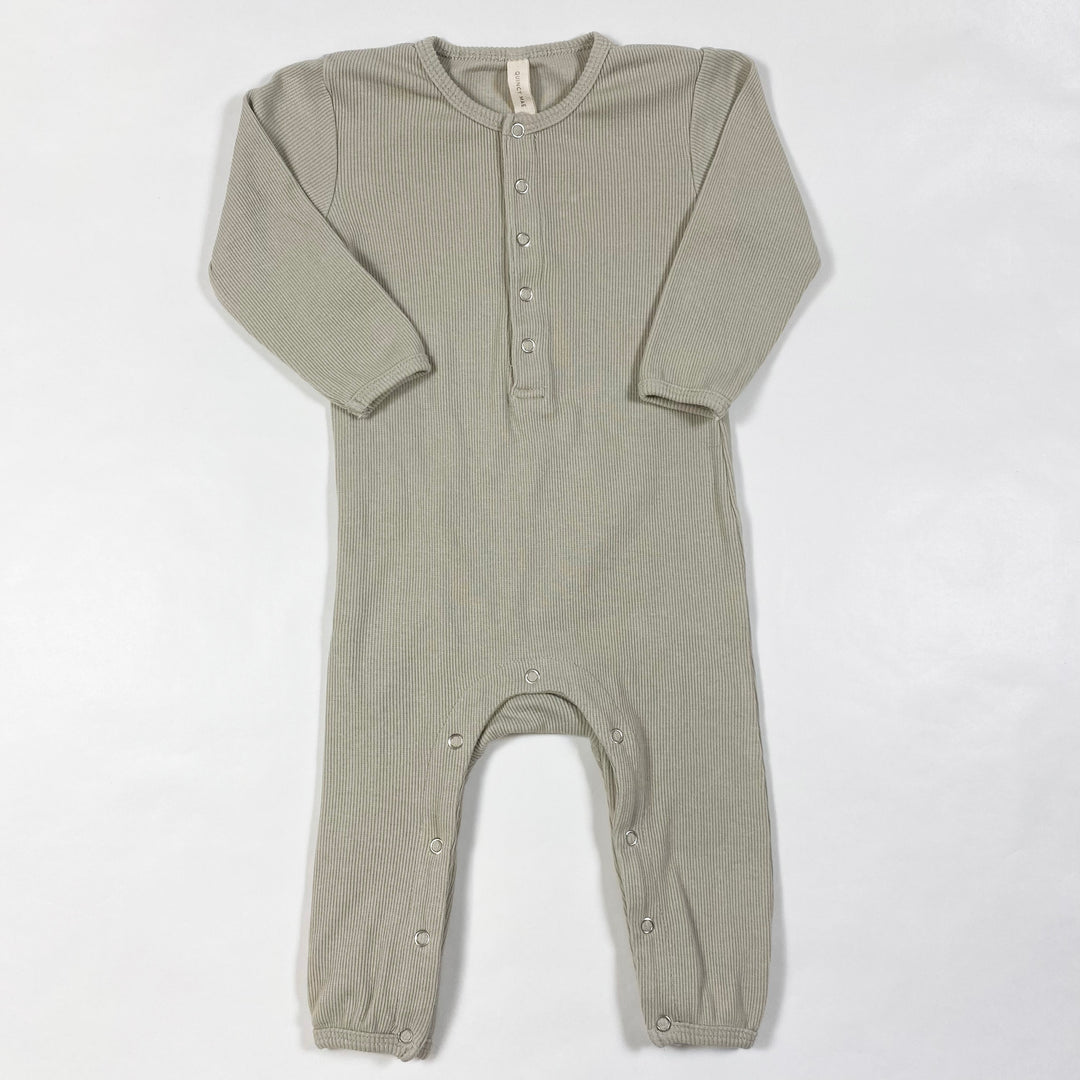 Quincy Mae greige rib jumpsuit 6-12M 1