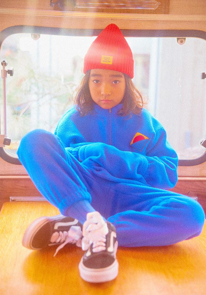 Jelly Mallow blue half-zip fleece sweatshirt and lounge pants Second Season 12-13Y