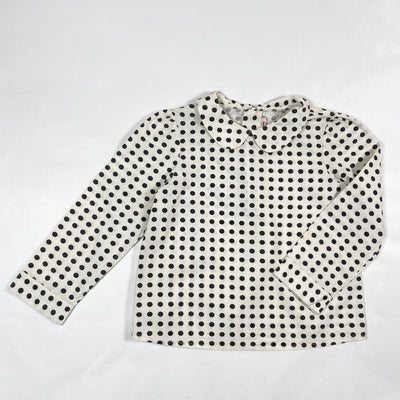 Bonpoint black/white polka dot blouse 6Y 1