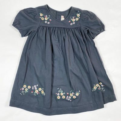 Bonpoint dark grey floral embroidered dress 6Y 1
