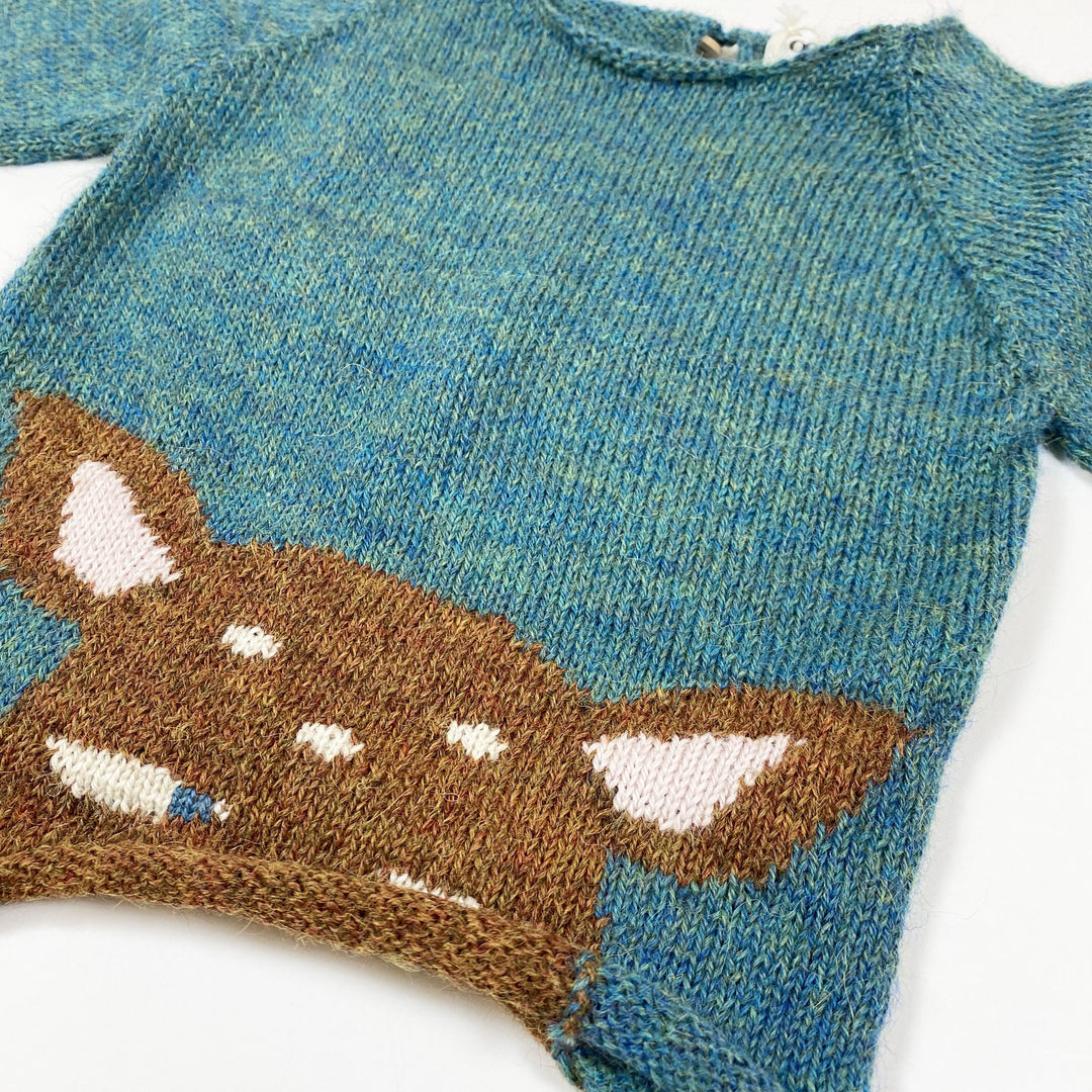 Oeuf NYC green Bambi knit pullover Second Season 6M