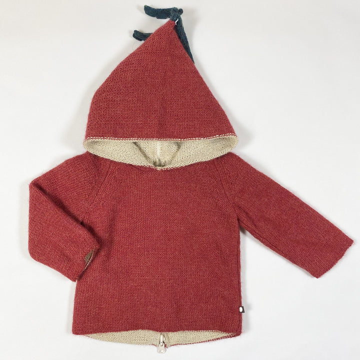 Oeuf NYC red/off-white reversible hoodie with zipper in the back Second Season 6M