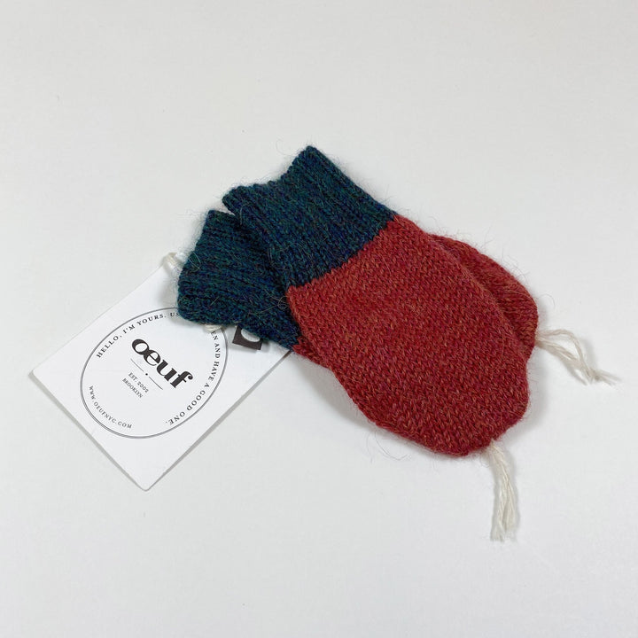 Oeuf NYC red green radish knit mittens Second Season 0/6M