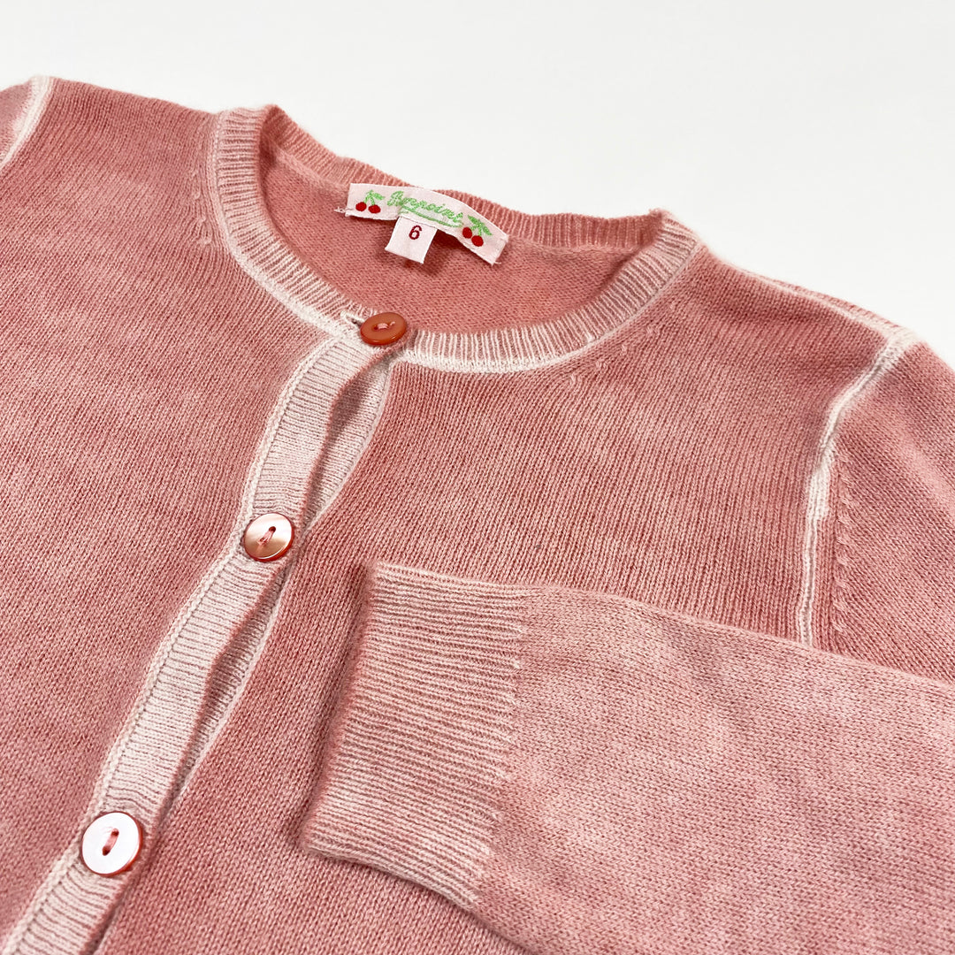 Bonpoint soft pink cashmere cardigan 6Y 2