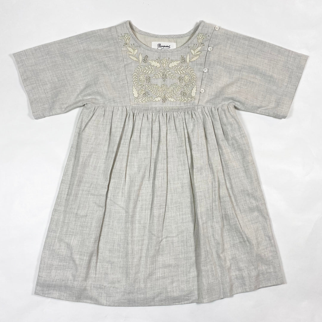 Bonpoint light grey embroidered dress 6Y 1