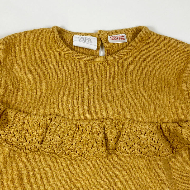 Zara mustard knit pullover with fringes 18-24M/92 2