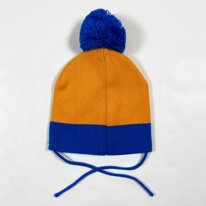 Mini Rodini orange/blue colour block hat  Second Season 44-46/3-9M 2