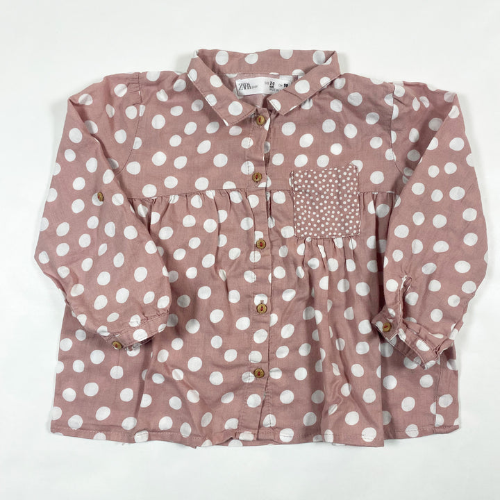 Zara vintage pink polka dot blouse 2-3Y/98 1