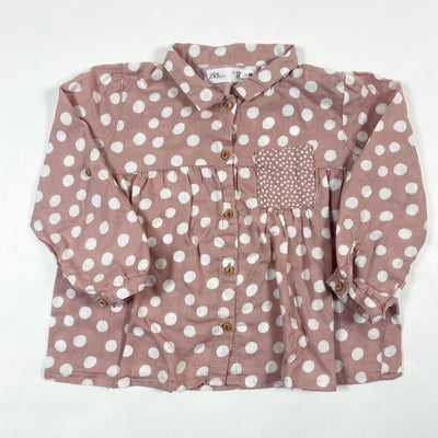Zara vintage pink polka dot blouse 2-3Y/98 1