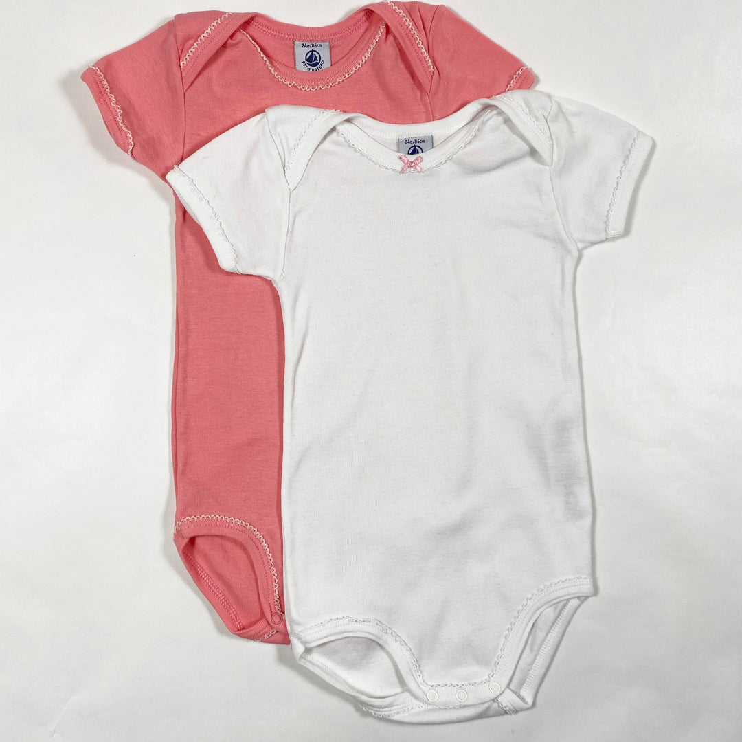 Petit Bateau pink short-sleeved body set of 2 24M/86 1