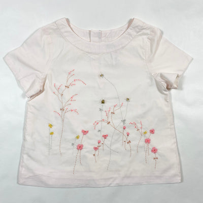 Bonpoint pink floral hand-embroidered blouse 6Y 1