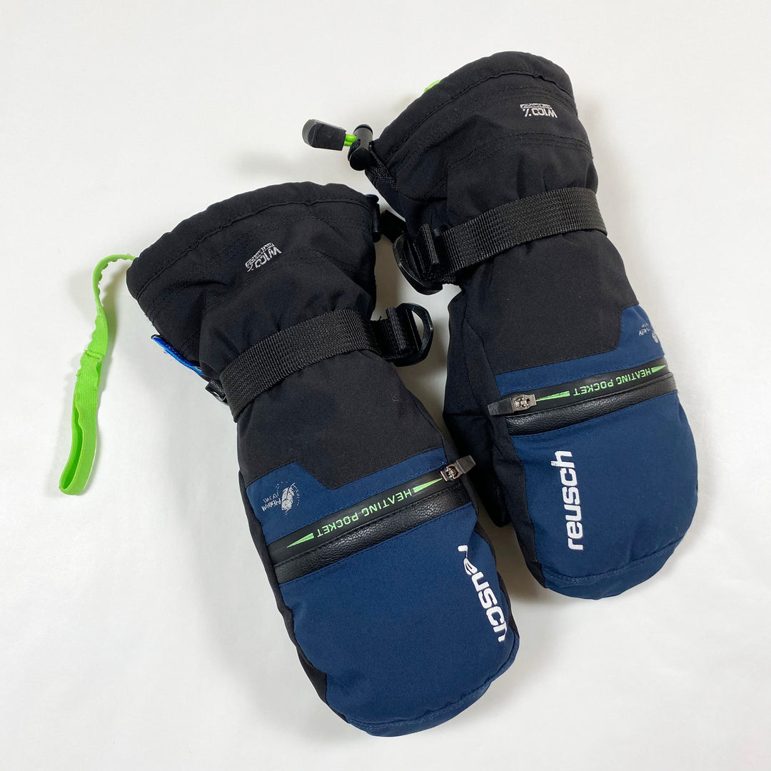 Reusch blue/black leather palm ski mittens R-Tex XT 6.5 1