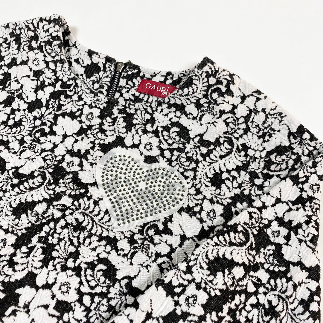Gaudi black/white print dress 10Y 2